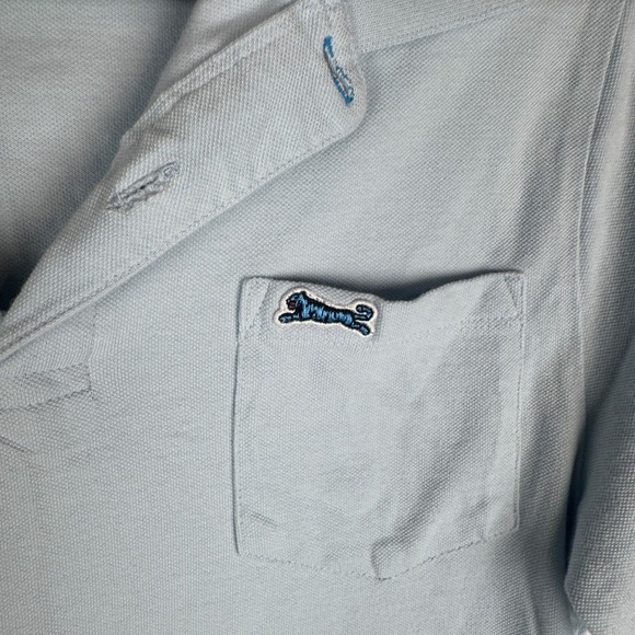 Le Tigre Polo Shirt Mens Size Small Retro Streetwear Minimalist Tiger Logo Blue - Picture 7 of 10